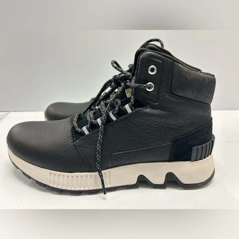 SOREL MAC HILL MID LEATHER WATERPROOF BLACK MEN'S SNEAKER SIZE 9 NWOT